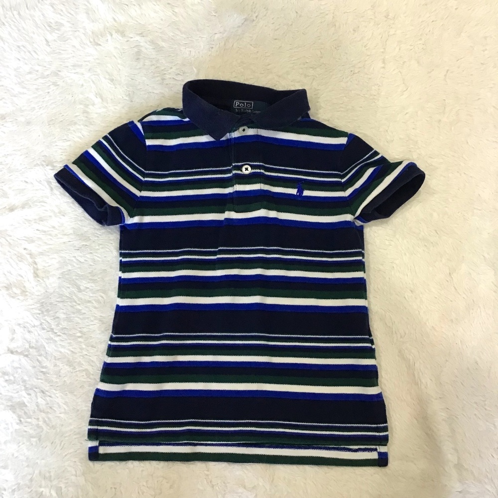 Polo RL Toddler Boy 4yrs Cotton Striped Embroidered Pony Short Sleeve Polo Comfy